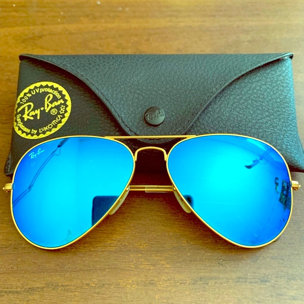 Ray-Ban Aviator blue flash sunglasses